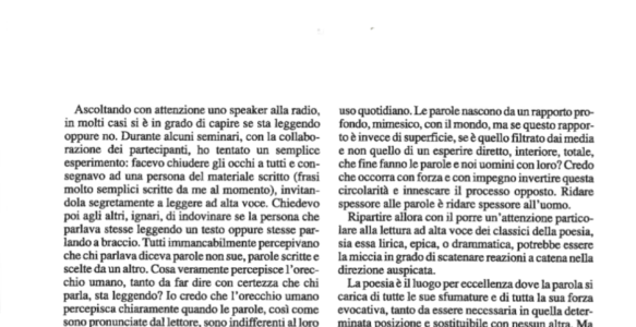 Lo spessore della parola